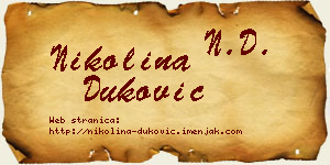 Nikolina Duković vizit kartica